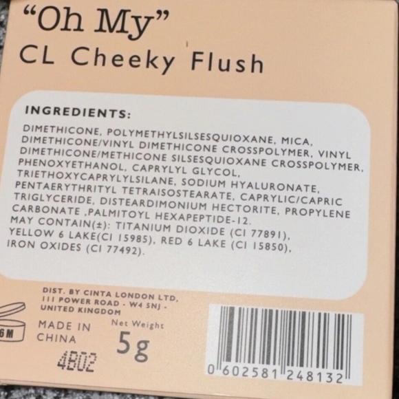 Cintalondon "Oh My" Cheeky Flush - Vibrant Red Blush 5g New - Picture 3 of 3